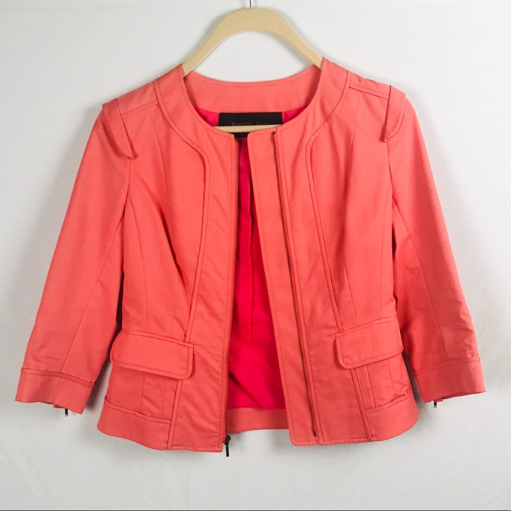 RACHEL Roy | Coral Pink Zip Jacket